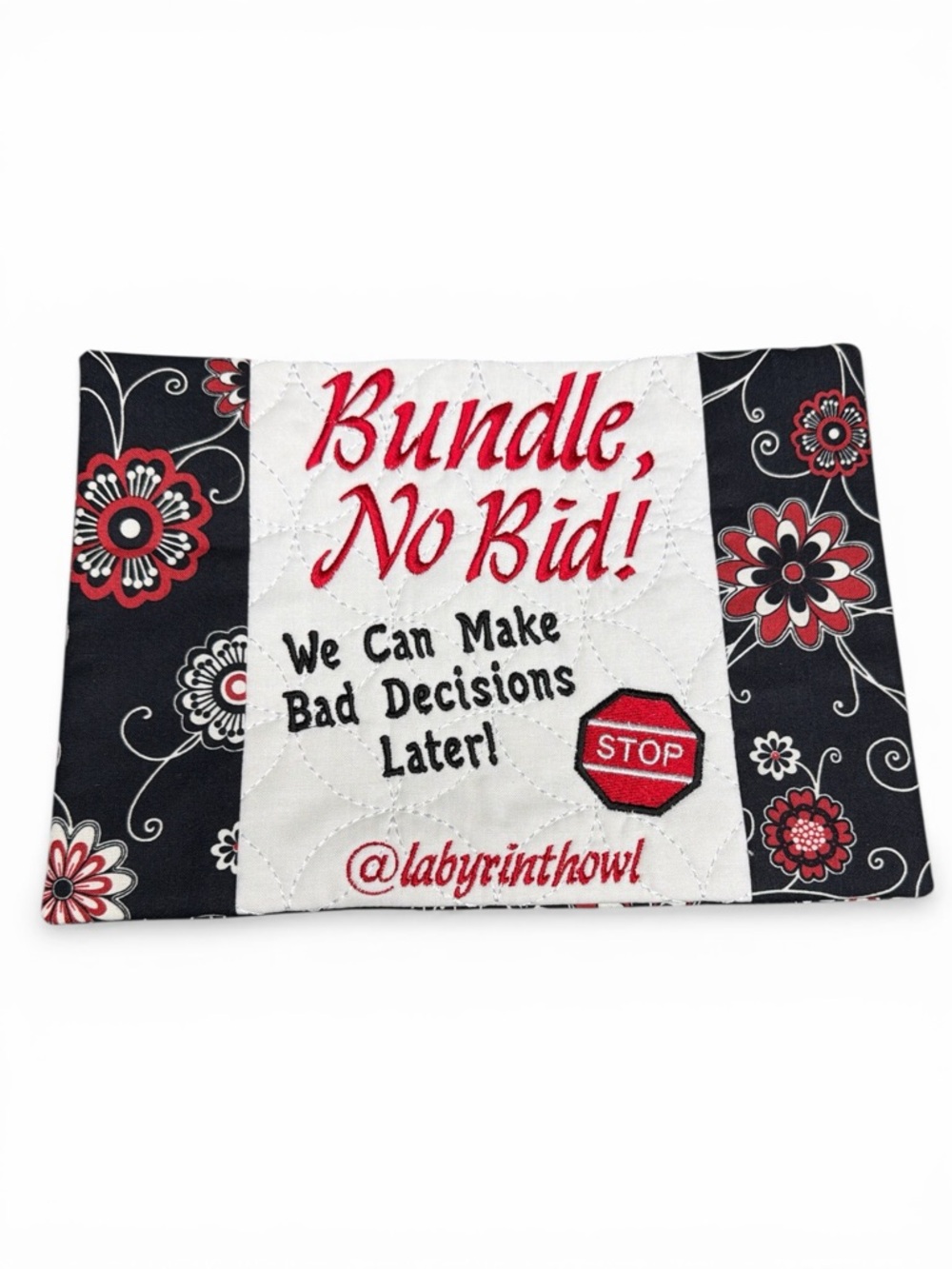Custom Hand Crafted “Bundle, No Bid” Sign Mug Rug Coaster you pick the fabric - Picture 6 of 10